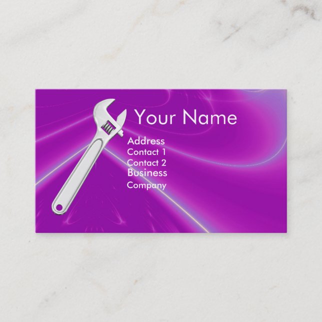 CARTÃO DE VISITA MECÂNICA METÁLICA WRENCH,MONOGRAMA DE PLUMBOS (Frente)