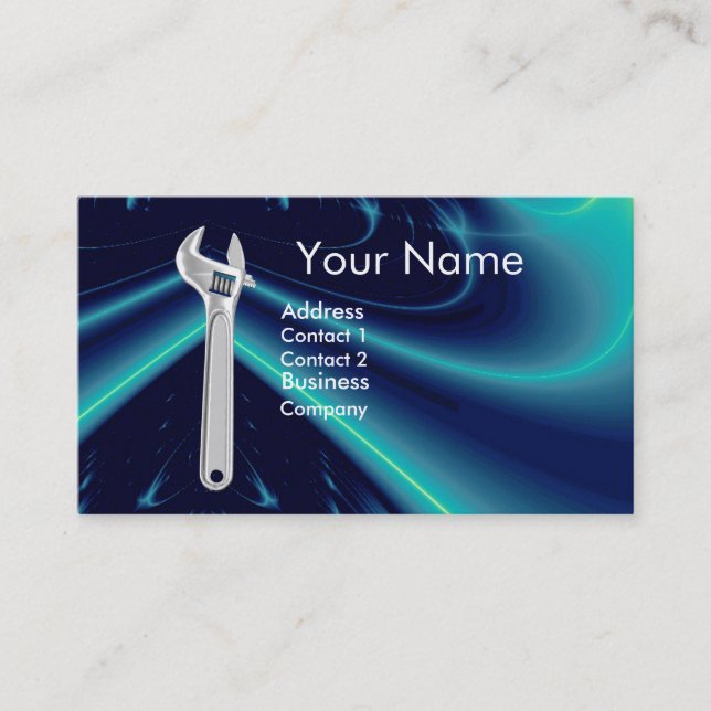 CARTÃO DE VISITA MECÂNICA METÁLICA WRENCH,MONOGRAMA DE PLUMBOS (Frente)