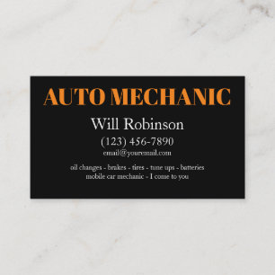 Cartão De Visita Mecânica Móvel Simples Moderna