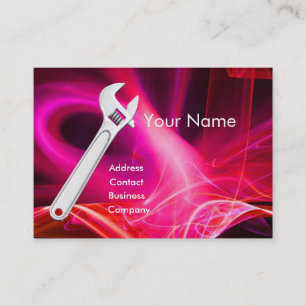 Cartão De Visita MECÂNICAS METÁLICAS WRENCH,Monograma de PLUMBERS