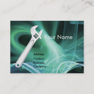 Cartão De Visita MECÂNICAS METÁLICAS WRENCH,Monograma de PLUMBERS
