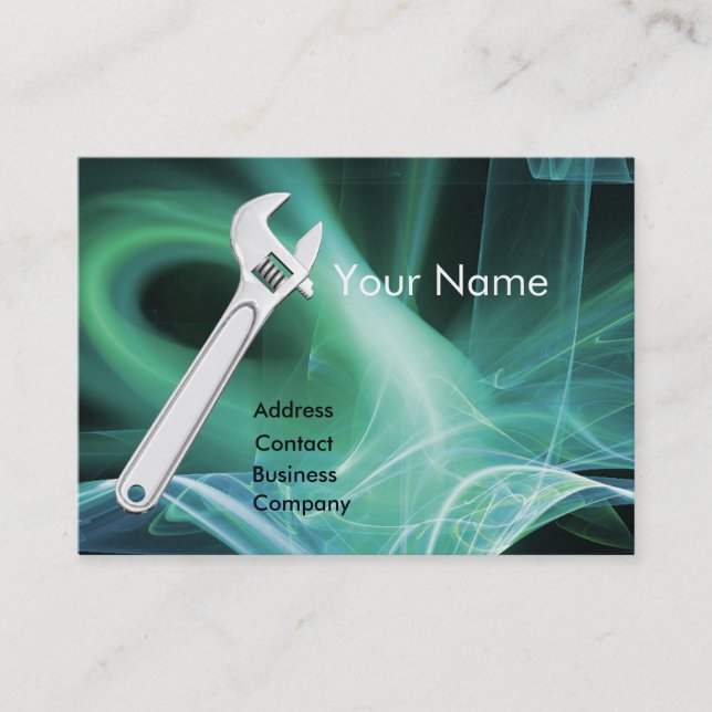 Cartão De Visita MECÂNICAS METÁLICAS WRENCH,Monograma de PLUMBERS (Frente)