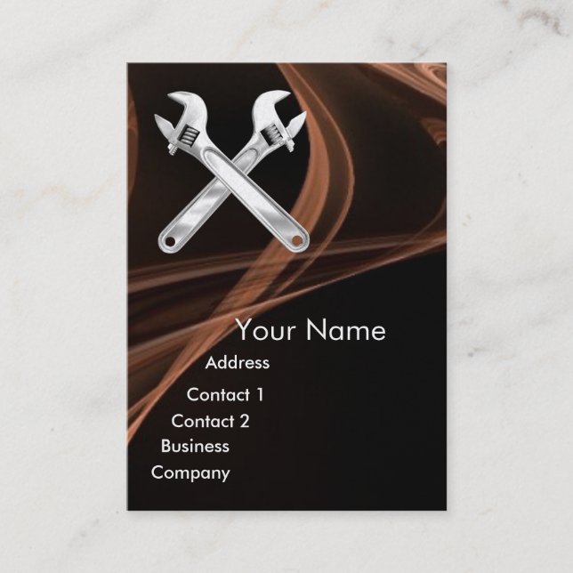 Cartão De Visita MECÂNICAS METÁLICAS WRENCHES,PLUMBERS Pearl Paper (Frente)
