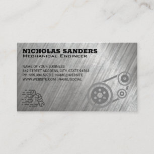 Cartão De Visita Mecânico automático   Pulleys e Wrench   Reparo de