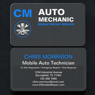 Cartão De Visita Mecânico Automotivo Móvel Profissional