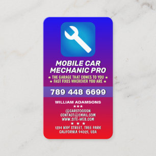 CARTÃO DE VISITA MECÂNICO AUTOMOTIVO MÓVEL & REPARO DE CARROS PRO