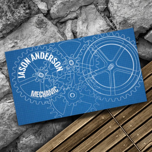 Cartão De Visita Mecânico Automóvel de Reparação de Geares Industri (Industrial Gear Auto Repair Automotive Mechanic Business Card)