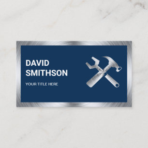 Cartão De Visita Mecânico de reparação automática de Marinho de aço