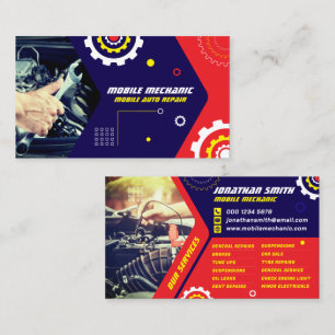 Cartão De Visita Mecânico Móvel, Reparo Automotivo, Reparo de Carro