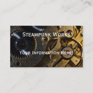 Cartão De Visita Mecanismo de Relógio Steampunk