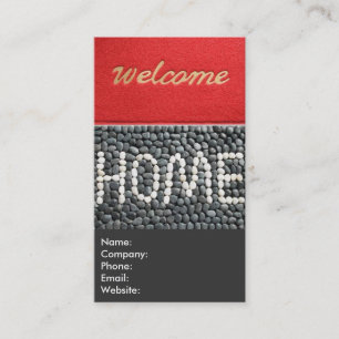 Cartão De Visita Mediador imobiliário Home bem-vindo do vermelho e