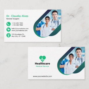 Cartão de visita Médica Moderna Criativa Branca Ve