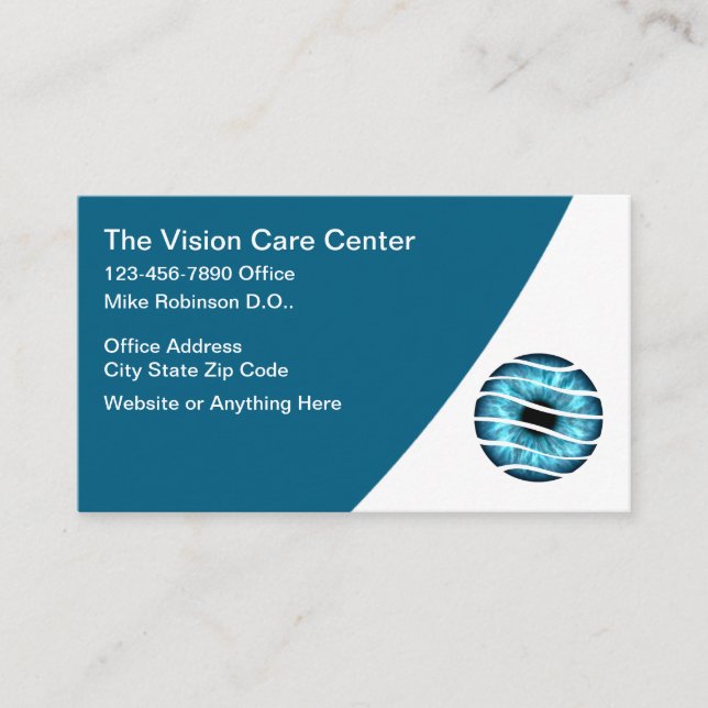 Cartão De Visita Medical Vision Care Eye Theme (Frente)