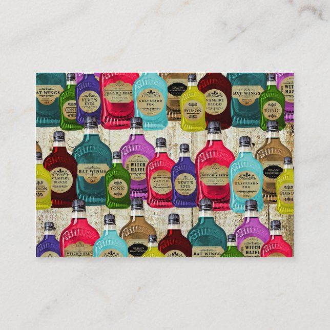 Cartão De Visita Medicine Magic Potion Apothecary Tonic Botles (Verso)
