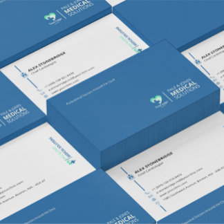 Cartão De Visita Médico Azul Minimalista Moderno