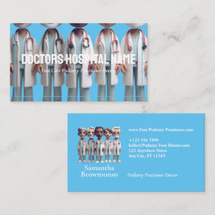Cartão De Visita Médico Bonito de Cartoon Azul