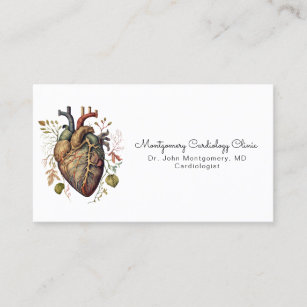 Cartão De Visita Médico de Cardiologia do Coração Anatômico