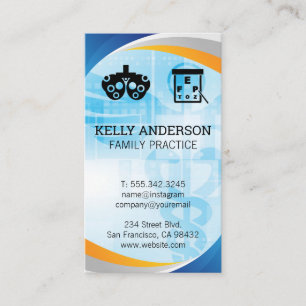 Cartão De Visita Médico   MD de prática   Ícones Optometristas