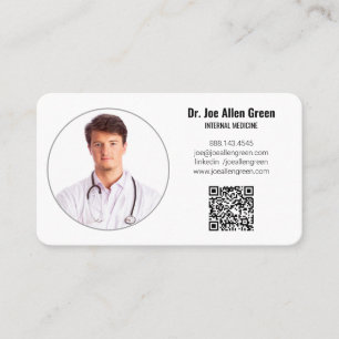 Cartão De Visita Médico moderno Foto Código QR Código de QR ‍ Minim