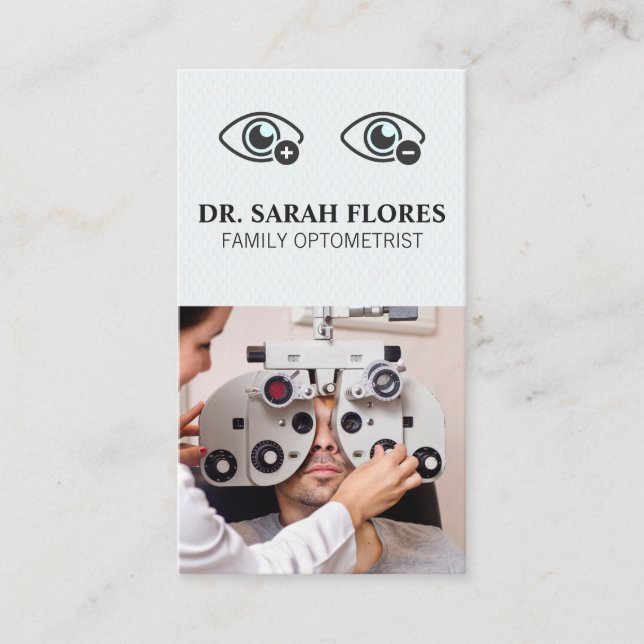 Cartão De Visita Médico Optometrista | Equipamento De Fotografia (Frente)