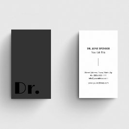 Cartão De Visita Médico Preto e Cinza Médico Médico Médico