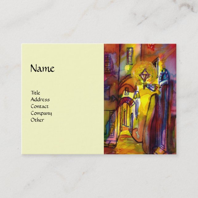 CARTÃO DE VISITA MEDIEVAL BECO POR NOITE EM FLORENÇA (Frente)