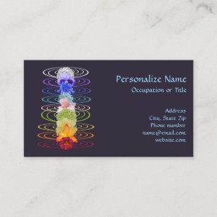 Cartão De Visita Meditação Chakras Colors Flowers Zen