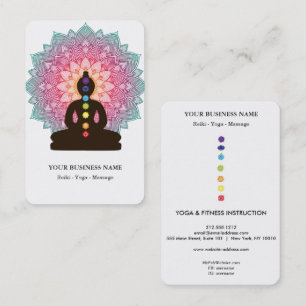 Cartão De Visita Meditação de Cura de Chakra Pose de Lótus Homem Ma