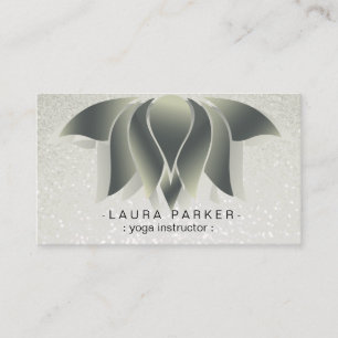 Cartão De Visita Meditação de cura de ioga florida verde