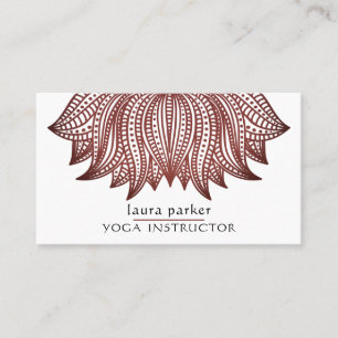 Cartão De Visita Meditação de formadores Brown Lotus Mandala Yoga