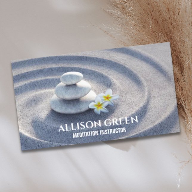 Cartão De Visita Meditação de Instrutor Yoga para Terapêutica de Ma (Zen SPA Massage Therapy Yoga Instructor Meditation Business Card)