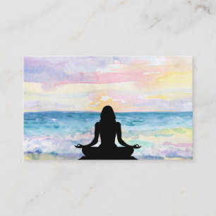 Cartão De Visita *~* Meditação de Ioga de Ioga para o Sunrise do 