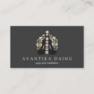 Cartão De Visita Meditação de Lotus com Instrutor Chakras Yoga