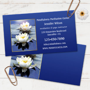 Cartão De Visita Meditação de Mindfulness Yoga Flor de Lótus