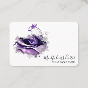 Cartão De Visita *~* Meditação de ROSA QR Reiki Yoga Flor Floral