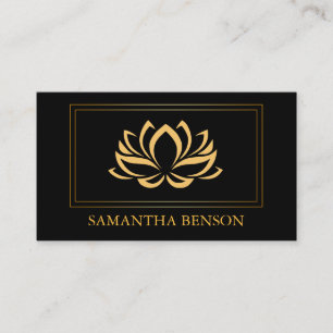 Cartão De Visita Meditação de saúde do logotipo Elegante Lotus Yoga