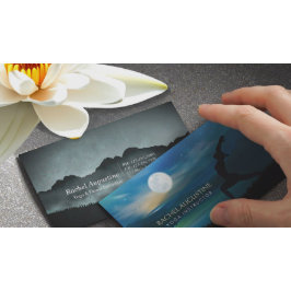 Cartão De Visita Meditação de Yoga ao Luar Salvação da Lua Crescent