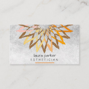 Cartão De Visita Meditação de Yoga Flor Amarelo Laranja