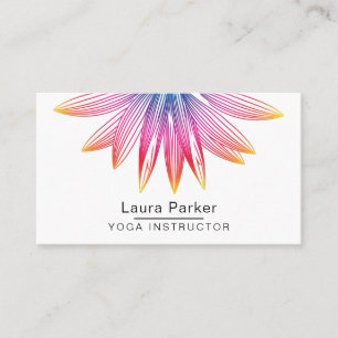 Cartão De Visita Meditação de Yoga Flor Lotus Flower Pink Vermelho