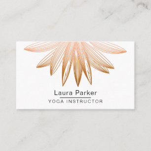 Cartão De Visita Meditação de Yoga Floral Lotus Flower rosa Dourada