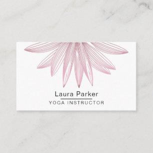 Cartão De Visita Meditação de Yoga Floral Lotus Flower rosa Dourada