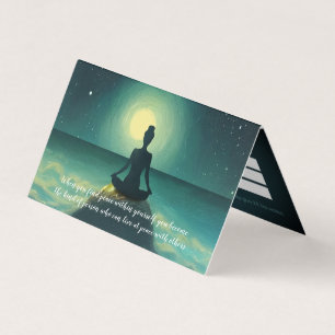 Cartão De Visita Meditação de Yoga - Lista de Preços das Estrelas d