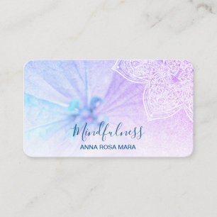 Cartão De Visita *~* Meditação de Yoga Mandala Reiki Glitter Floral