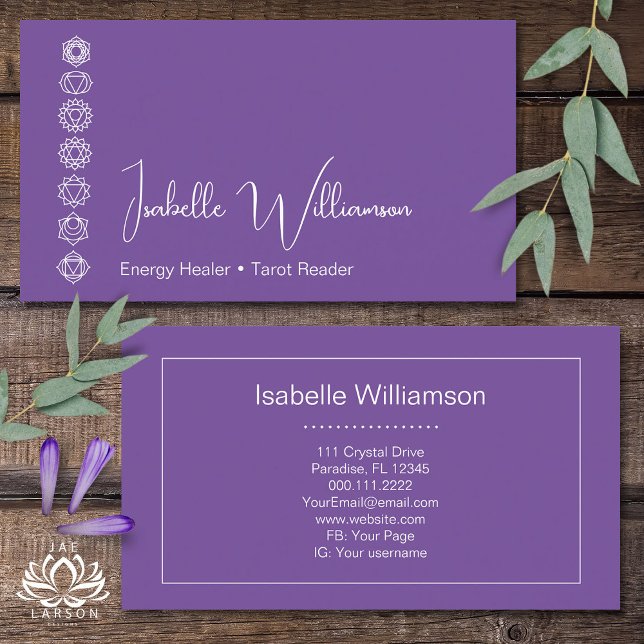 Cartão De Visita Meditação de Yoga por Ametist Chakras Reiki (Criador carregado)