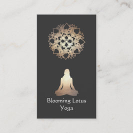Cartão De Visita Meditação do professor Yoga Pose Dourada Lotus