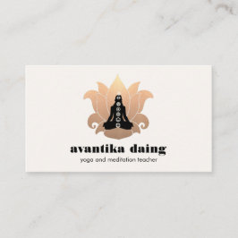 Cartão De Visita Meditação Dourada Lotus Yoga Pose Chakra