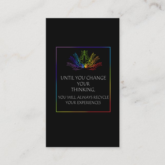 Cartão De Visita Meditação Espiritual Chakra, praticante de Reiki (Frente)