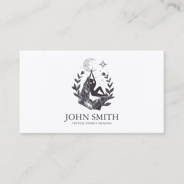 Cartão De Visita Meditação espiritual do Crystal Energy Healer Chak (Frente)