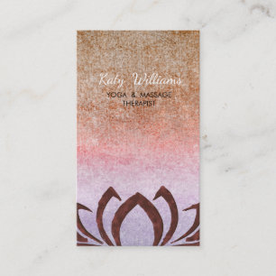 Cartão De Visita Meditação Holística de Instrutor Lotus Flower Yoga