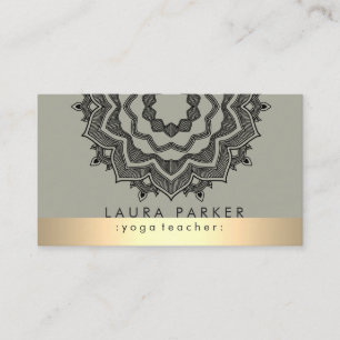Cartão De Visita Meditação Holística de Mandala Lotus Flower Yoga